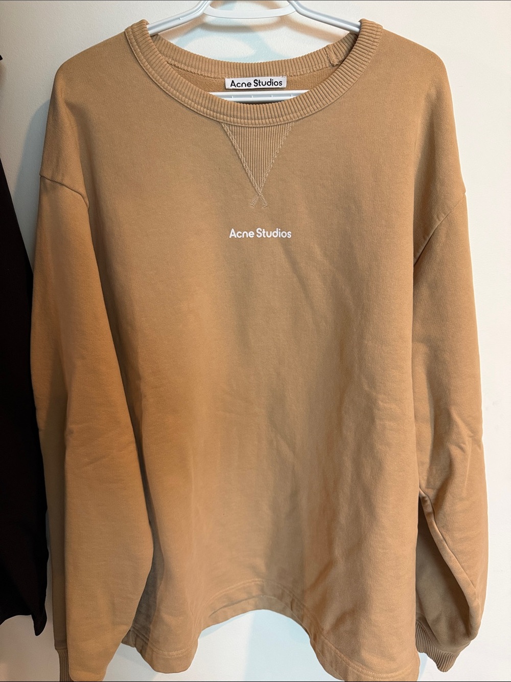 Acne Studios Tan Crewneck with Center Logo